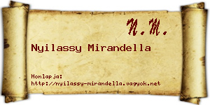 Nyilassy Mirandella névjegykártya
